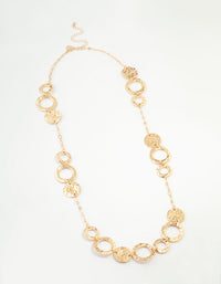 Gold Molten Disc Long Necklace - link has visual effect only