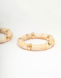 Acrylic & Gold Stretch Bracelets 3-Pack - link has visual effect only