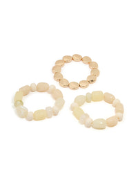 Gold & Acrylic Beaded Stretch Bracelets 3-Pack - link has visual effect only