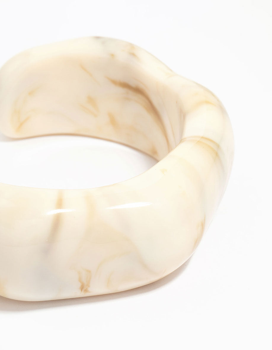 White Acrylic Marble Wrist Cuff