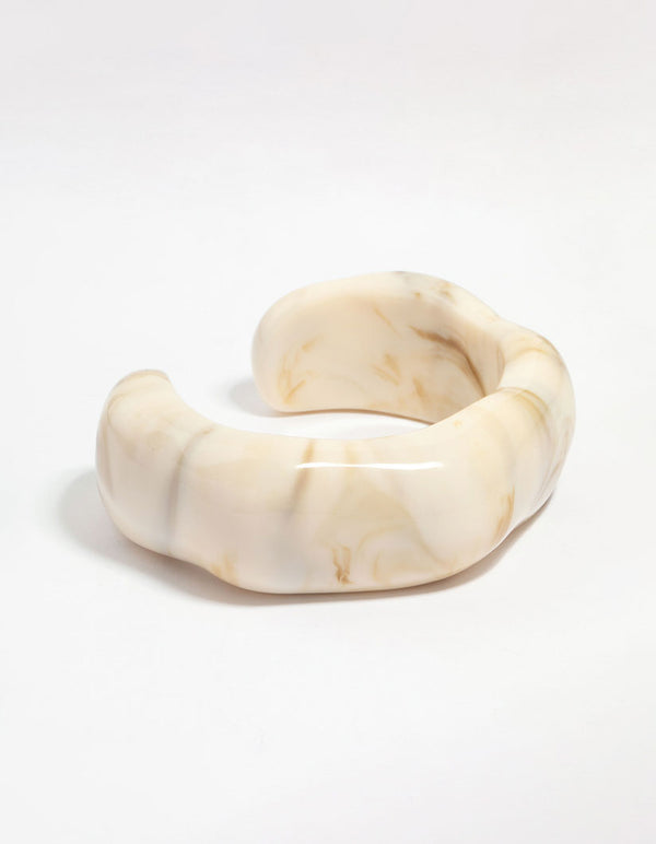White Acrylic Marble Wrist Cuff