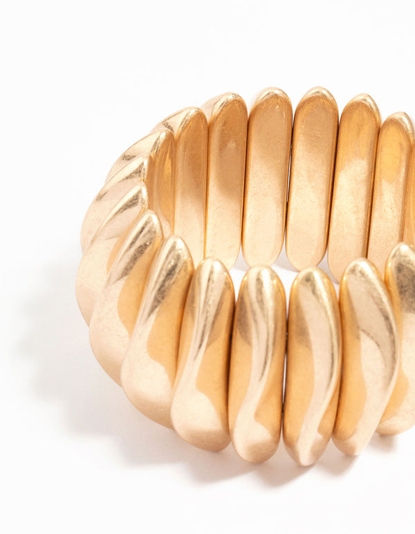 Gold Disc Stretch Bracelet
