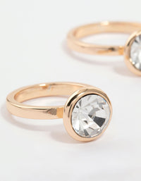 Gold Diamante Bezel Stacking Rings 4-Pack - link has visual effect only