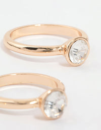 Gold Diamante Bezel Stacking Rings 4-Pack - link has visual effect only