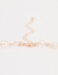 Rose Gold Pearl Beaded Long Necklace - link has visual effect only