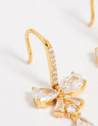 Gold Plated Cubic Zirconia Bow Teardrop Earrings - link has visual effect only