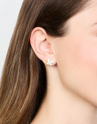 Gold Plated Cubic Zirconia Butterflies Mini Hoop Earrings - link has visual effect only