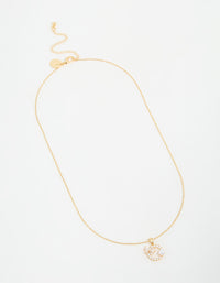 Gold Plated Pearl & Cubic Zirconia Wreath Necklace - link has visual effect only