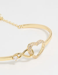 Gold Plated Infinity Heart Wrist Cuff - link has visual effect only
