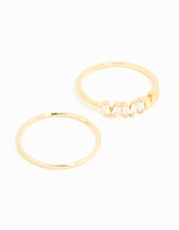 Gold Plated Baguette Stacking Rings 3-Pack - link has visual effect only