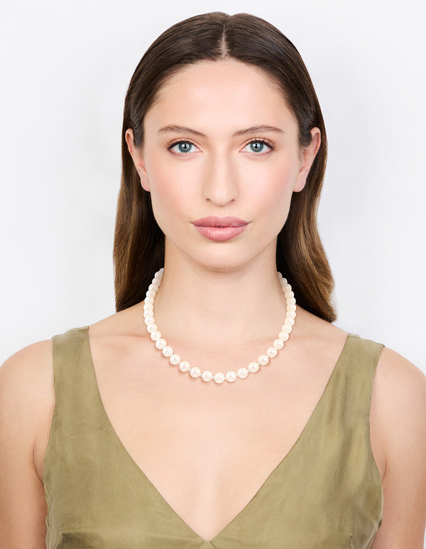 Silver Plated Pearl & Ball Necklace