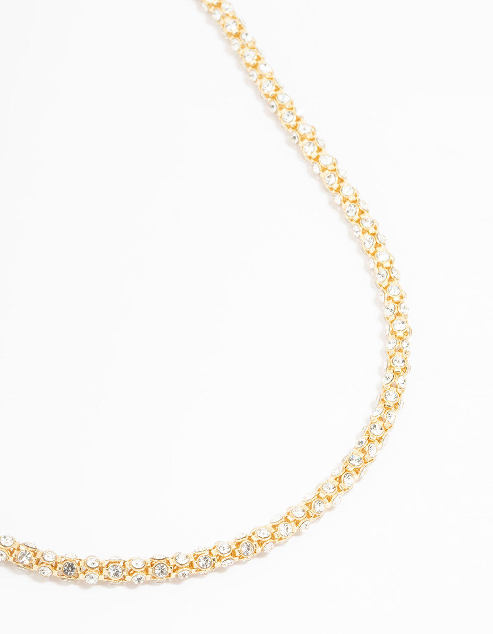 Gold Plated Diamante Fireball Chain Necklace