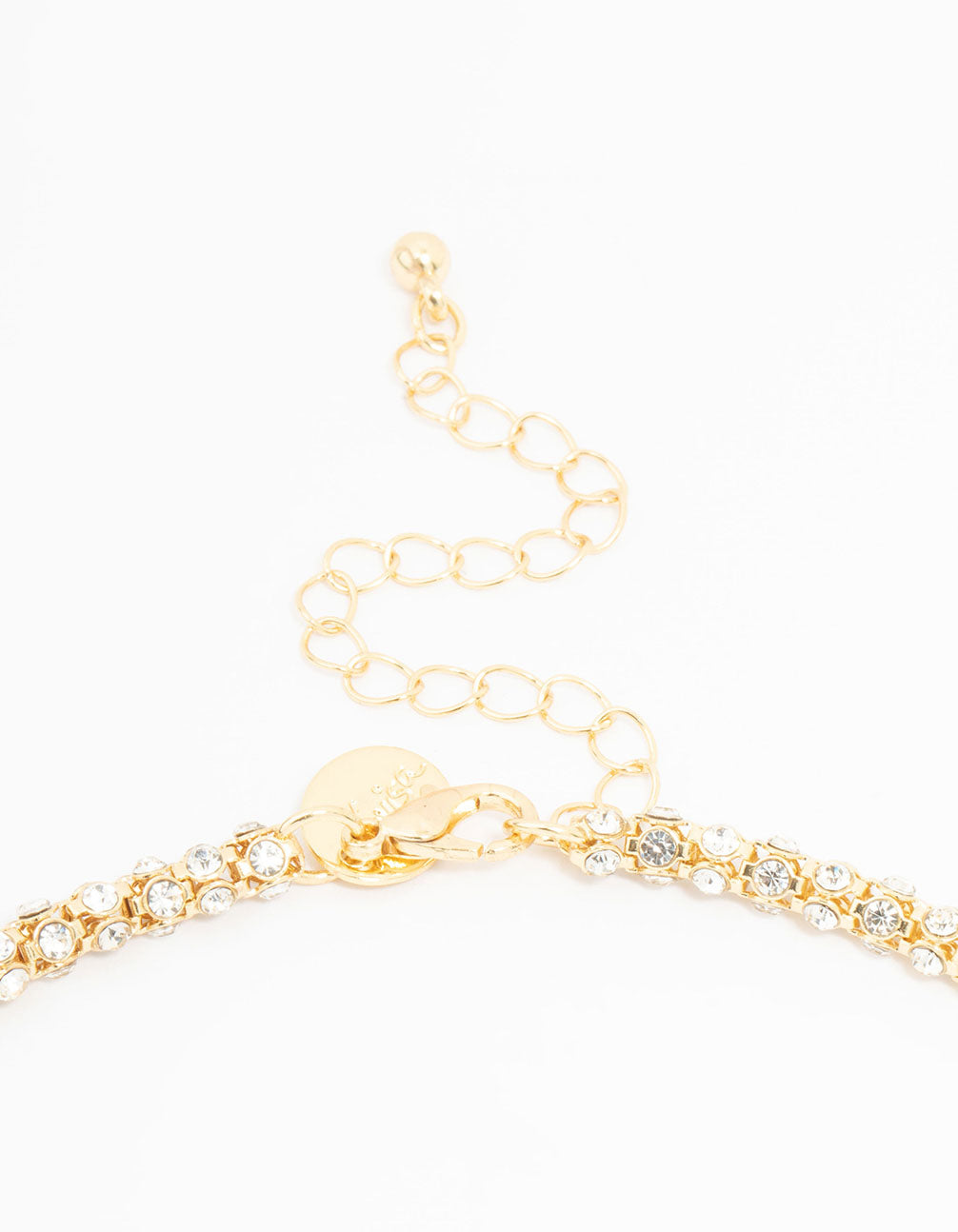 Gold Plated Diamante Fireball Chain Necklace