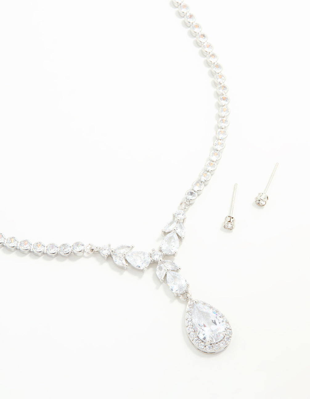 Silver Plated Vine Necklace & Earring Set