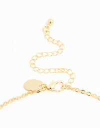 Gold Plated Double Drop Necklace & Earrings Set - link has visual effect only