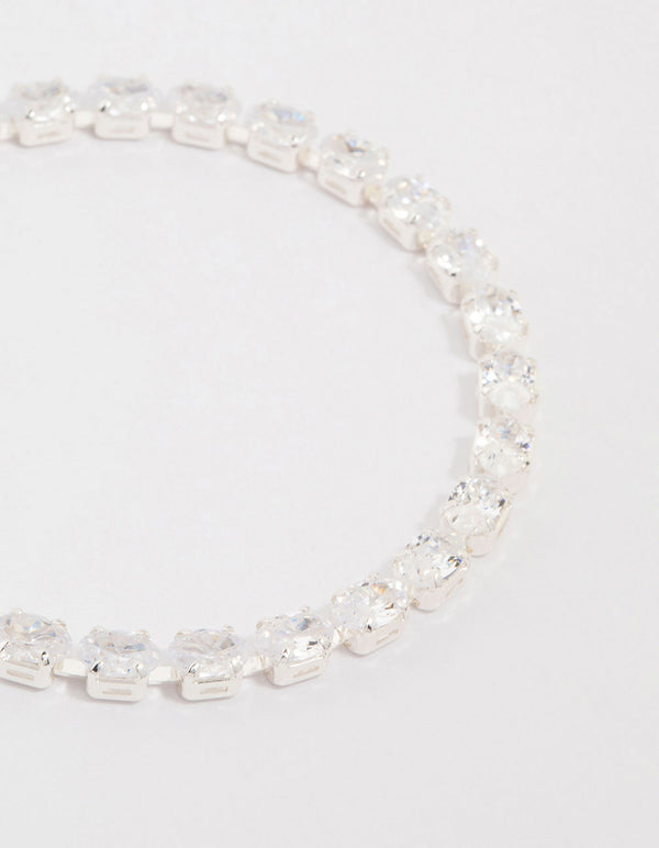 Silver Plated Cubic Zirconia Tennis Bracelet