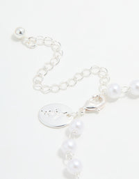 Silver Plated Pearl Double Bow Bracelet - link has visual effect only