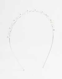 Silver Pearl Flower Headband - link has visual effect only
