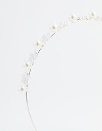Silver Pearl Flower Headband - link has visual effect only