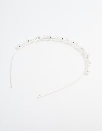 Silver Pearl Flower Headband - link has visual effect only