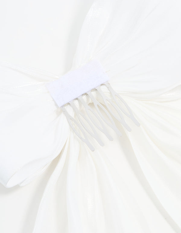 Cream Bow Layered Clip