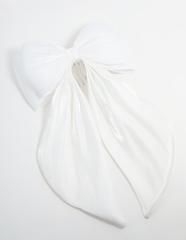 Cream Bow Layered Clip