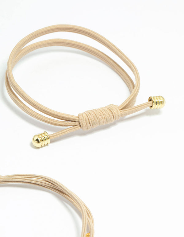 Fabric Lurex Bow Hair Ties 3-Pack