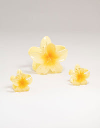 Yellow Frangipani Claw Clips 3-Pack - link has visual effect only