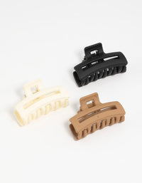 Neutral Small Rectangle Claw Clips 3-Pack - link has visual effect only