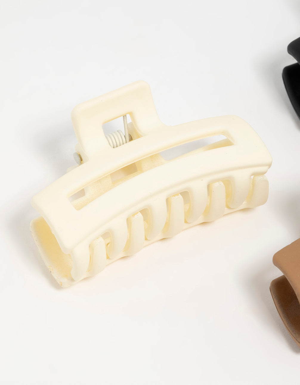 Neutral Small Rectangle Claw Clips 3-Pack