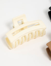 Neutral Small Rectangle Claw Clips 3-Pack - link has visual effect only