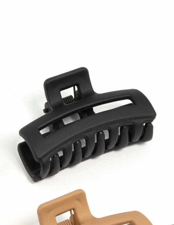 Neutral Small Rectangle Claw Clips 3-Pack