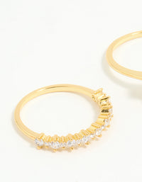 Gold Plated Cubic Zirconia Oval Stacking Rings 3-Pack - link has visual effect only