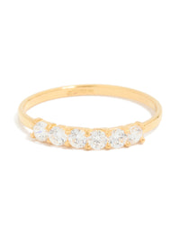 Gold Plated Sterling Silver Cubic Zirconia Ring - link has visual effect only
