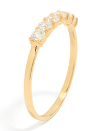 Featuring gold plated sterling silver with cubic zirconia in dainty style side detail view - link has visual effect only