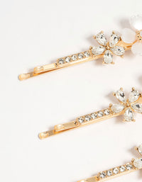 Gold Acrylic Flower Hair Slides 3-Pack - link has visual effect only