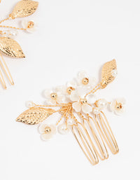 Gold Acrylic Flower Hair Combs & Hair Pins 5- Pack - link has visual effect only