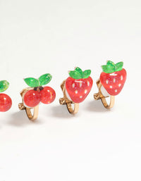 Kids Gold Tutti Frutti Clip On Earrings 6-Pack - link has visual effect only