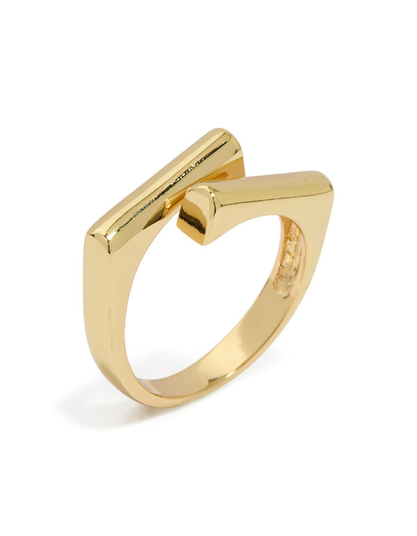 Gold Plated Block Ring