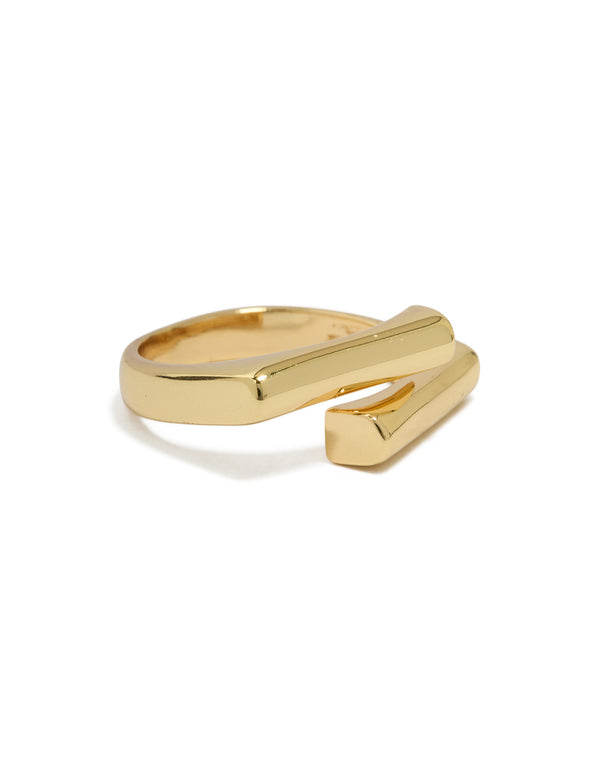Gold Plated Block Ring