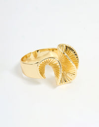 Gold Plated Wavy Fan Ring - link has visual effect only