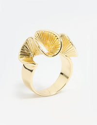 Gold Plated Wavy Fan Ring - link has visual effect only