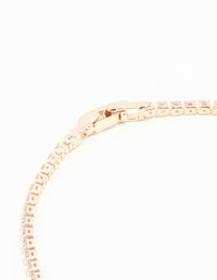 Rose Gold Plated Cubic Zirconia Mini Bow Tennis Bracelet - link has visual effect only