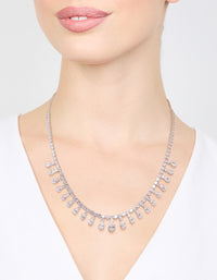 Silver Cubic Zirconia Statement Necklace - link has visual effect only