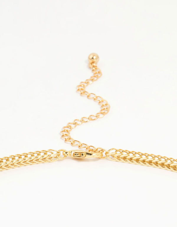 Gold Plated Fine Weave Box Chain Necklace