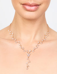 Gold Cubic Zirconia Vine Y-Necklace - link has visual effect only