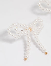 Gold Pearl Bow Stud Earrings - link has visual effect only