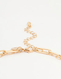 Gold Heart & Bow Charm Necklace - link has visual effect only