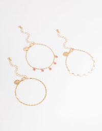 Gold Heart Bracelets 3-Pack - link has visual effect only