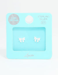 Sterling Silver Cubic Zirconia Clean Bow Stud Earrings - link has visual effect only